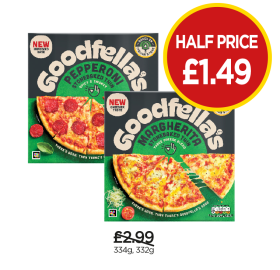 Goodfella's Pizza Pepperoni, Margherita - Now Only Half Price £1.49 at Budgens