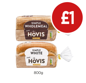 Hovis Simple Wholemeal, White - Now Only £1 at Budgens