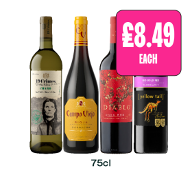 19 Crimes Chard, Campo Viejo, Diablo, Yellow Tail - Now Only £8.49 at Budgens