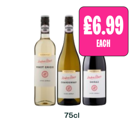 Andrew Peace Pinot Grigio, Chardonnay, Shiraz - Now Only £6.99 at Budgens