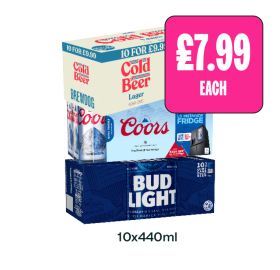 Brewdog Cold Beer, Coors, Bud Light - Now Only £7.99 at Budgens