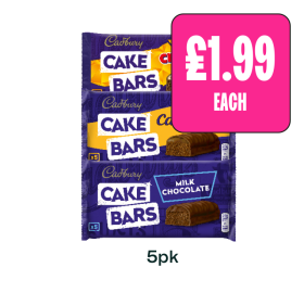 Cadbury Cake Bars Milk Chocolate, Caramel, Crunchie - Now Only £1.99 at Budgens