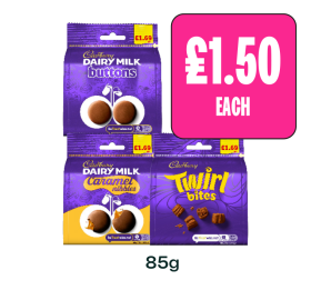 Cadbury Dairy Milk Buttons, Caramel Nibbles, Twirl Bites - Now Only £1.50 at Budgens