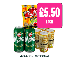 Desperados, Mythos, Strongbow - Now Only £5.50 at Budgens