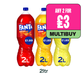 Fanta Fruit Twist, Orange, Lemon — Any 2 for £3