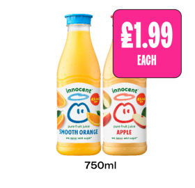 Innocent Smooth Orange, Apple - Now Only £1.99 at Budgens