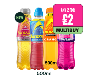 Lucozade Energy Sherbert Twist, Orange, Grafruitti, Sport Raspberry - Any 2 for £2 at Budgens