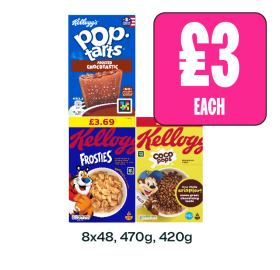 Pop Tars Frosted Chocotastic, Frosties, Coco Pops - Now Only £3 at Budgens