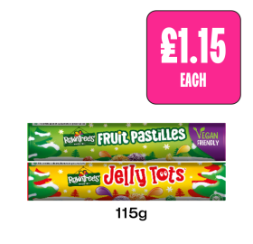 Rowntrees Fruit Pastilles, Jelly Tots - Now Only £1.15 at Budgens