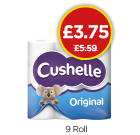 Cushelle Toilet Tissue - Was £5.59, Now £3.75 at Budgens