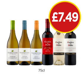 Wairau Cove Sauvignon Blanc, Pinot Grigio, Chardonnay, Casillero Del Diablo Jammy Red, Sauvignon Blanc, Malbec - Now Only £7.49 at Budgens