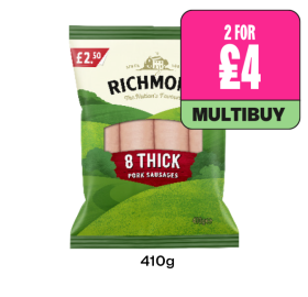 Richmond Sausages - Any 2 for £4 at Budgens