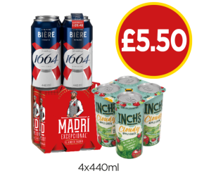 Kronenbourg, Madri, Inch's Cloudy - Now Only £5.50 at Budgens