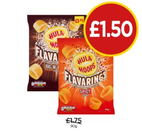 Hula Hoops Flavarings Big 'N' Beefy, Spicy - Now Only £1.50 at Budgens