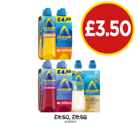 Lucozade Orange, Raspberry, Ice Kick - Now Only £3.50 at Budgens