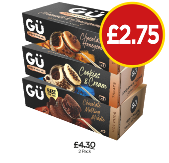 Gü Inspirations Chocolate & Honeycomb, Cookies & Cream, Chocolate Melting Middle - Now Only £2.75 each at Budgens