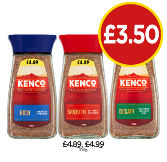 Kenco Rich, Smooth, Decaff - Now Only £3.50 each at Budgens