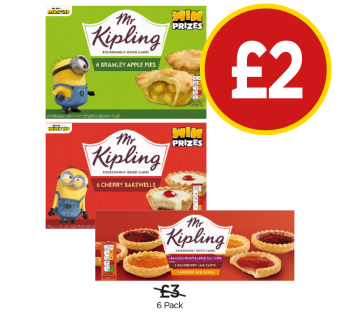 Mr Kipling Bramley Apple Pies, Cherry Bakewells, Jam Tart Selection - Now Only £2 each at Budgens