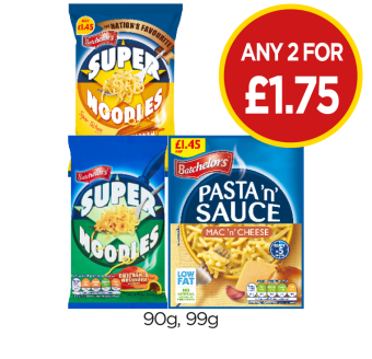 Super Noodles Chicken, Chicken & Mushroom, Pasta 'N' Sauce Mac 'N' Cheese - Any 2 for £1.75 at Budgens