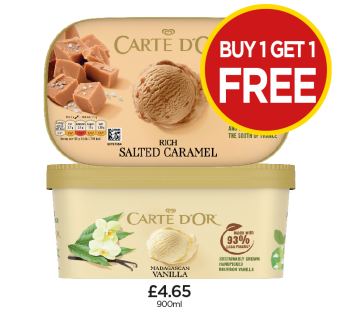 Carte D'Or Salted Caramel, Madagascan Vanilla - Buy 1 Get 1 FREE at Budgens