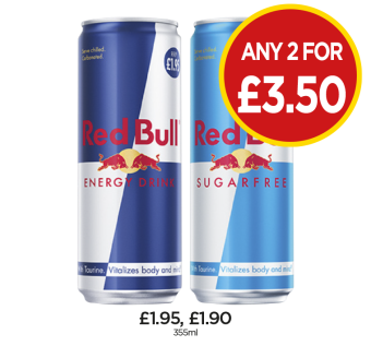 Red Bull, Sugarfree - Any 2 for £3.50 at Budgens