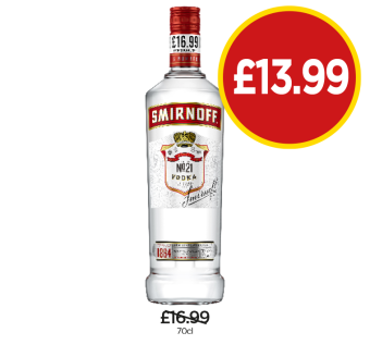 Smirnoff Vodka - Now Only £13.99 at Budgens