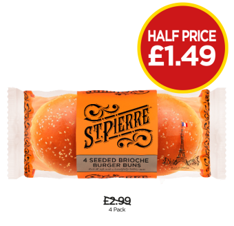 St Pierre Brioche Burger Buns - Now Half Price Only £1.49 at Budgens