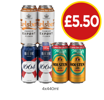 Carlsberg Export, Kronenbourg, Holsten Pils - Now Only £5.50 at Budgens
