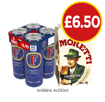 Fosters, Moretti - Now Only £6.50 at Budgens