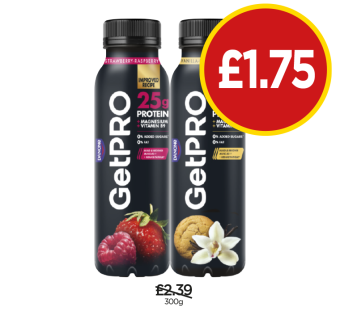GetPro Shake Strawberry, Vanilla & Cookies - Now Only £1.75 at Budgens