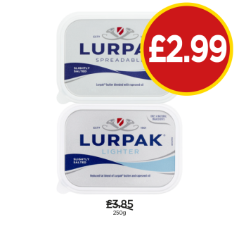 Lurpack Spreadable, Lighter - Now Only £2.99 at Budgens