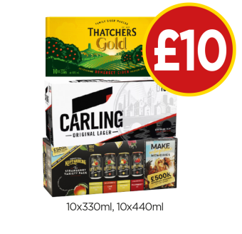 Thatchers Gold, Carling, Kopparberg Variety Pack - Now Only £10 at Budgens