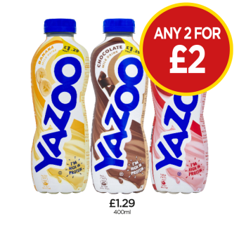 Yazoo Banana, Chocolate, Strawberry - Any 2 for £2 at Budgens