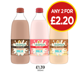Delamere Milk Chocolate, Strawberry, Salted Caramel - Any 2 for £2.20 at Budgens