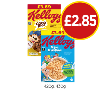 Kellogg's Coco Pops, Rice Krispies - Now Only £2.85 at Budgens