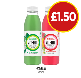 Lean & Green Vit Hit Apple & Elderflower, Dragonfruit & Yuzu - Now Only £1.50 at Budgens