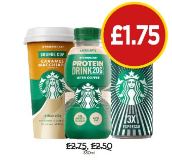 Starbucks Caramel Macchiato, Protein Drink, Tripleshot Espresso - Now Only £1.75 at Budgens
