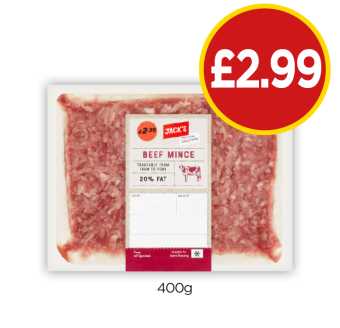 Jack's Beef Mince - Now Only £2.99 at Budgens