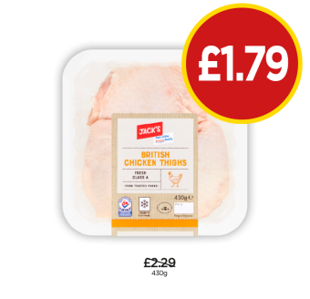 Jack's British Chicken Thighs - Now Only £1.79 at Budgens