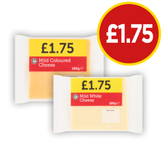 Mild Coloured Cheese, White - Now Only £1.75 at Budgens