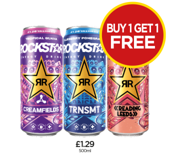 Rockstar Energy Creamfields, TRNSMT, Reading Leeds - Buy 1 Get 1 FREE at Budgens