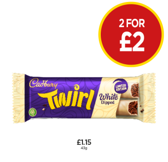 Twirl White Dipped - Now 2 for £2 at Budgens