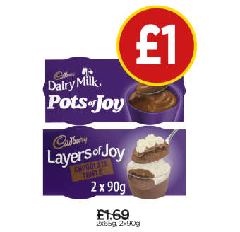 Cadbury Pots of Joy Dairy Milk, Trifle - Was £1.69, Now £1 at Budgens