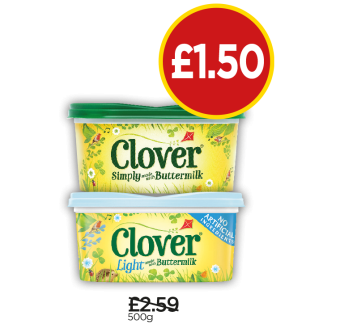 Clover, Light - Was £2.59, Now £1.50 at Budgens