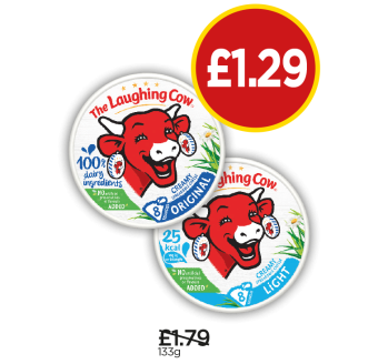 The Laughing Cow Triangles, The Laughing Cow Light Triangles - Now £1.29 at Budgens