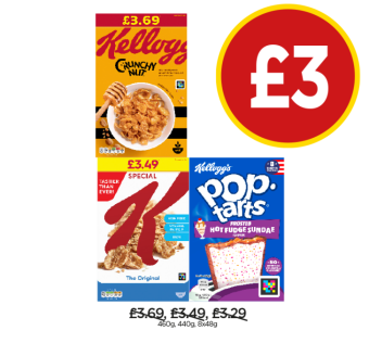 Crunchy Nut, Special K, Pop Tarts Hot Fudge Sundae - Now Only £3 at Budgens