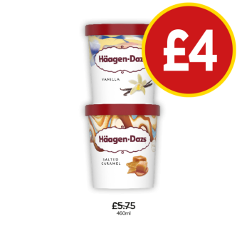 Hägen-Dazs Vanilla, Salted Caramel - Now Only £4 at Budgens