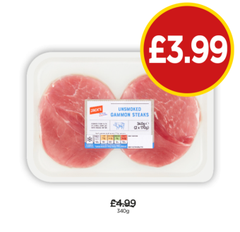 Jack's Unsmoked Gammon Steaks - Now Only £3.99 at Budgens