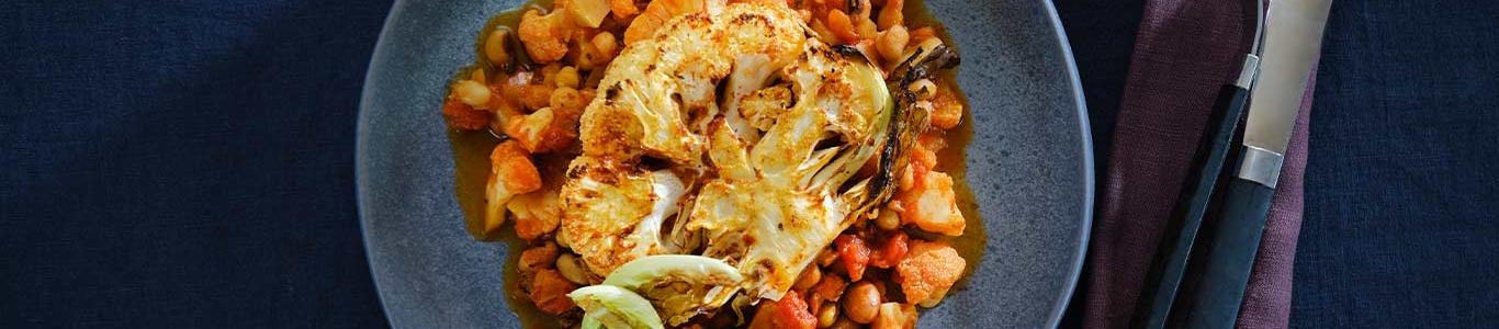 Cauliflower Steak with Beans